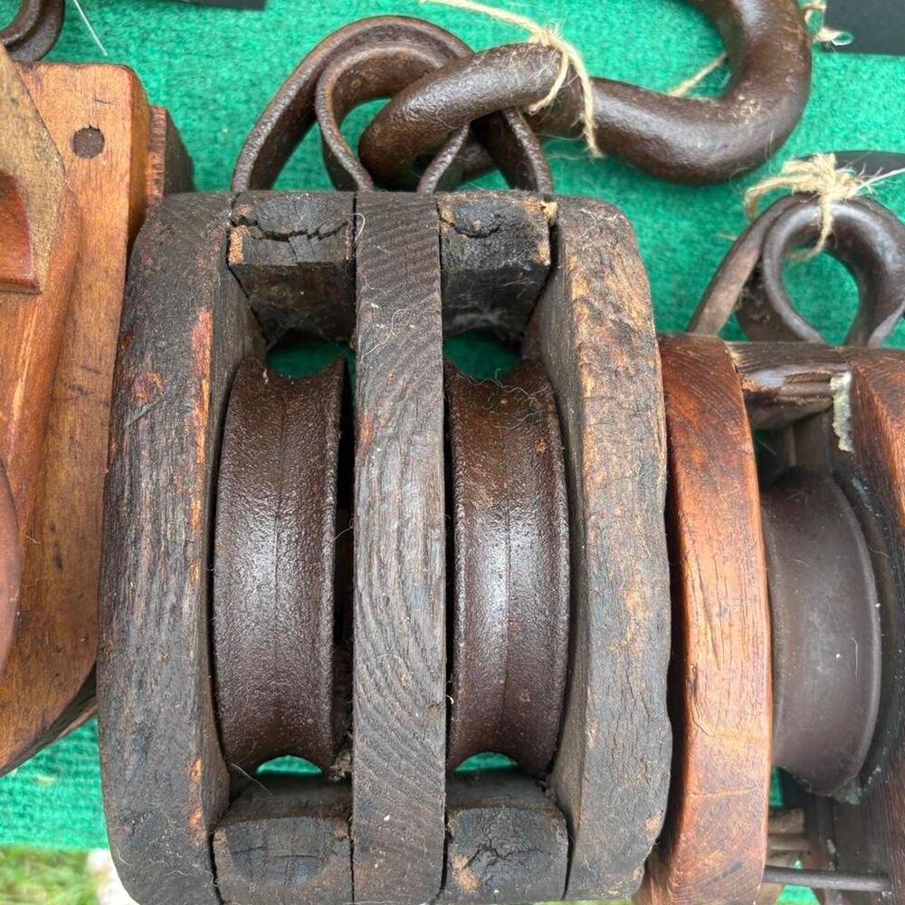 Vintage farm pulley/double Brown and Black Decor-home-accesories